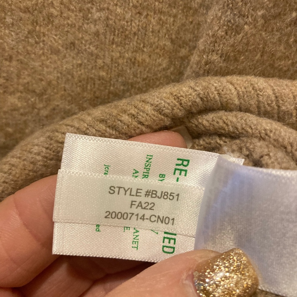 J. Crew Factory Preppy Wool Blend Pullover Sweater Neutral Fawn Career SZ Medium - Picture 10 of 13